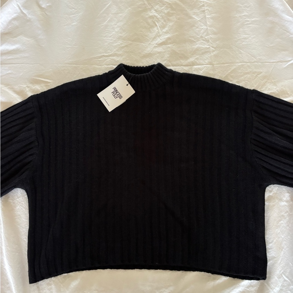 Princess Polly Black Mock Neck Sweater